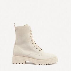 BA&SH Comy Combat Ankle-Boots Off White - 38/7.5